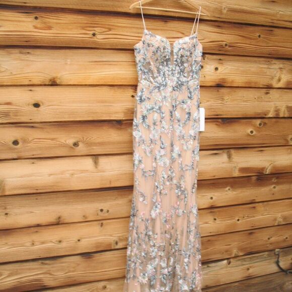 MAC DUGGAL 79313 Embroidered Spaghetti Strap Trumpet Gown - Picture 6 of 13